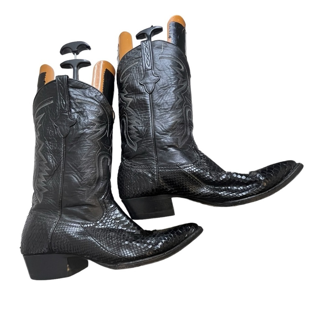 RARE🔥 CUADRA Western Boots Black Leather Snake Skin Boots Sz 10.5 Men's Mexico